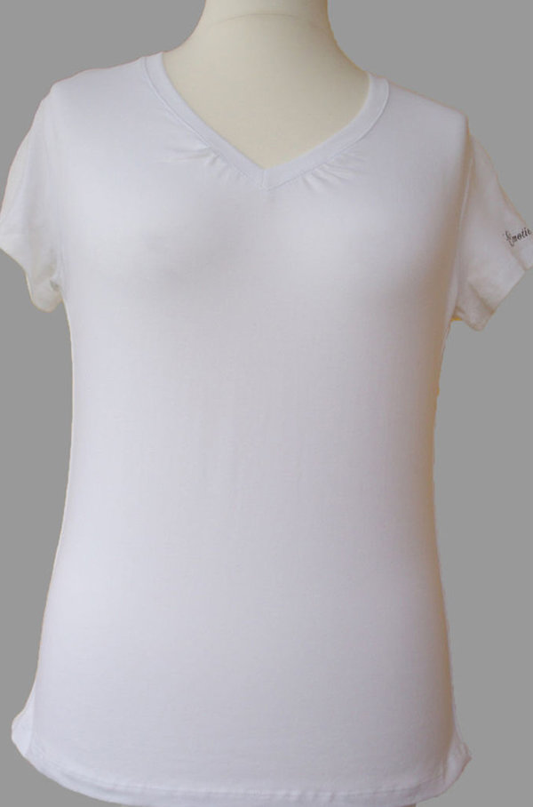 T-Shirt für Damen in weiß für Gymnastik und Yoga