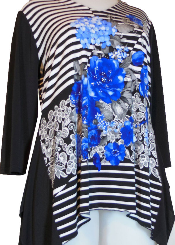 Damen Longshirt Tunika, mit Strass-Steinchen von Vercotti Größe M